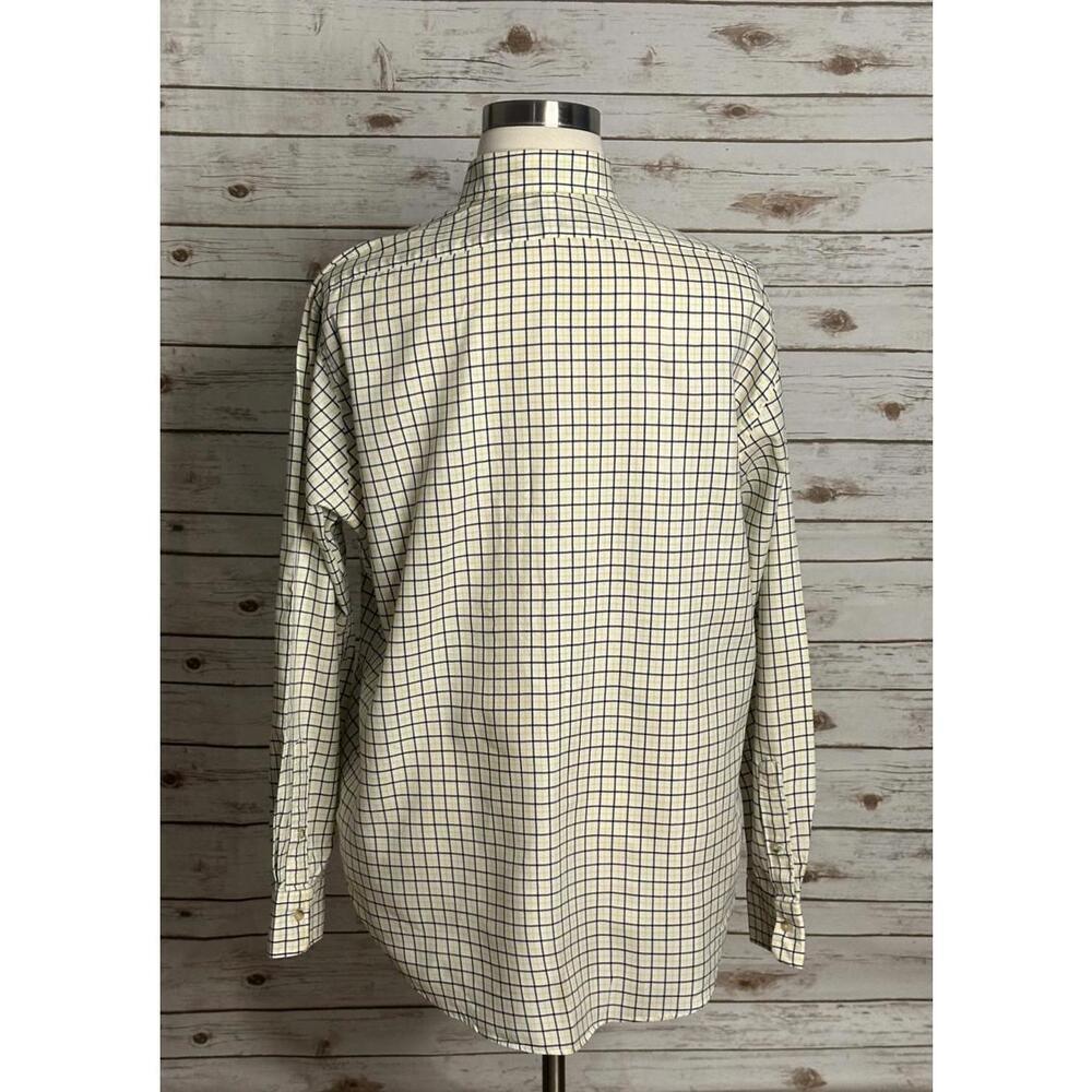 Polo by Ralph Lauren cotton white/navy/yellow plaid button-up shirt Size XL - Picture 5 of 7